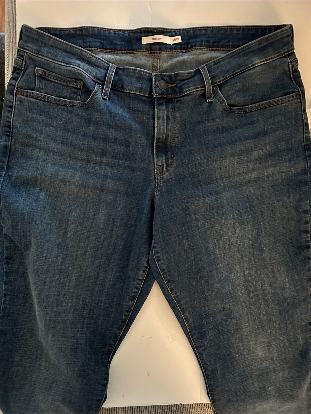 Levi’s red tab denim jeans 711 skinny size 18W short length 24.5 inseam - Picture 5 of 9